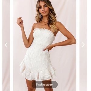 Selfie Leslie: CeCe Embellished Bandeau Dress Beige